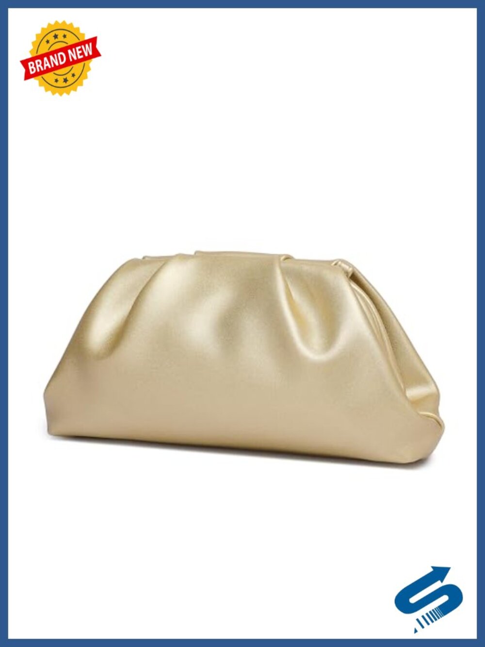 Soft PU Leather Clutch Purse Formal Elegant Luxurious Evening Bag